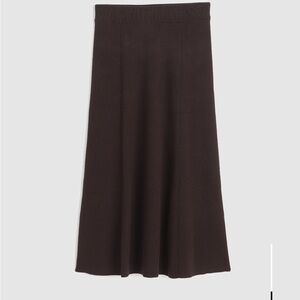 Madewell Chocolate A-Line Skirt Wool Blend